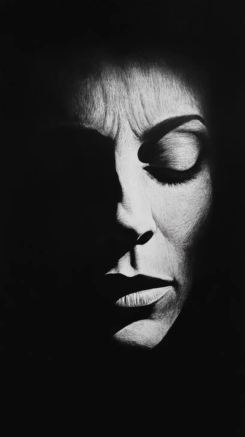 Retrato psicológico con identidades emocionales ocultas y luz