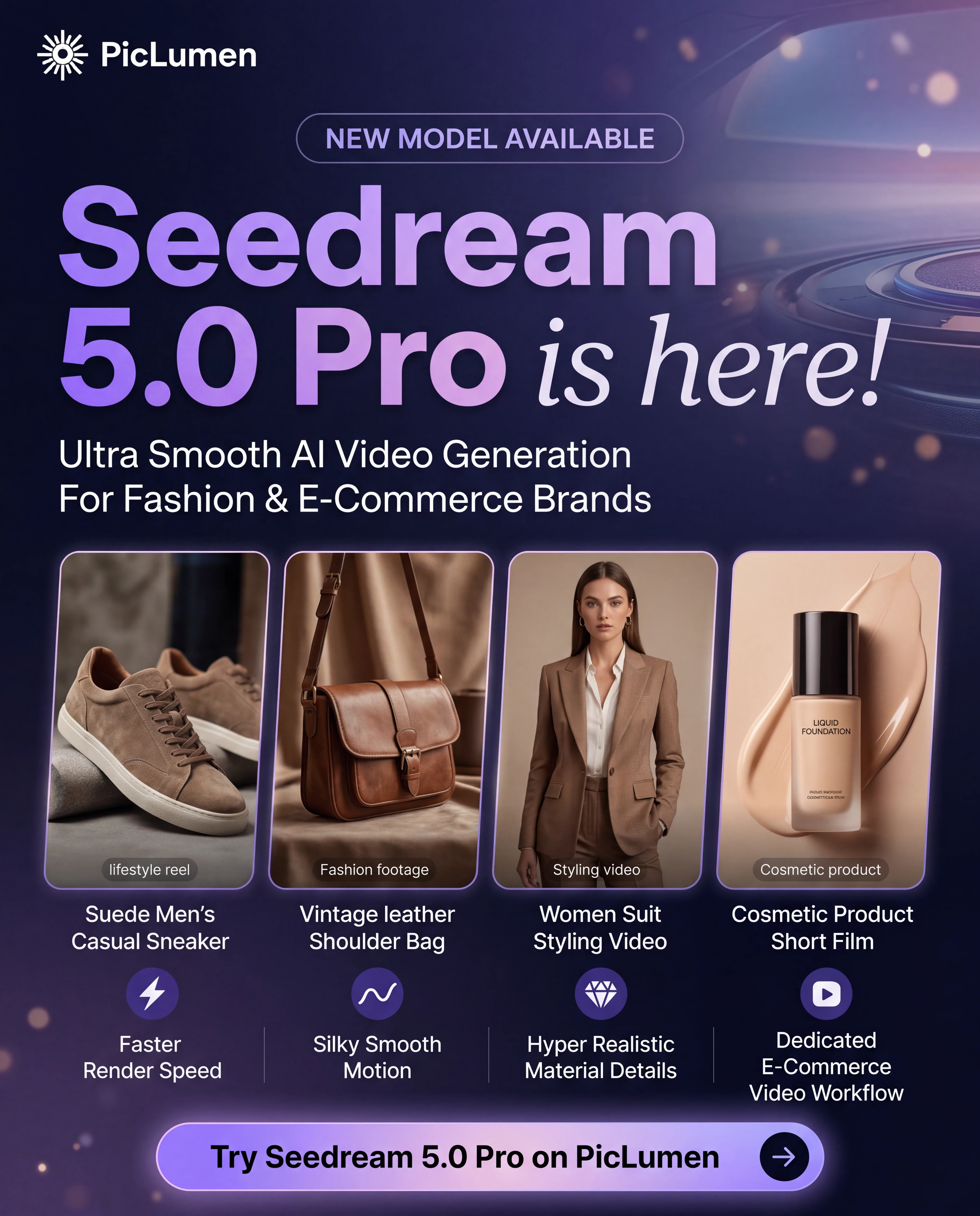 Seedream 5 Pro 影片模型直式發佈海報