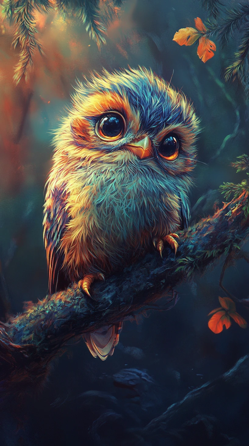 Dessin d’animal mignon avec arrière-plan serein inspiré de la nature