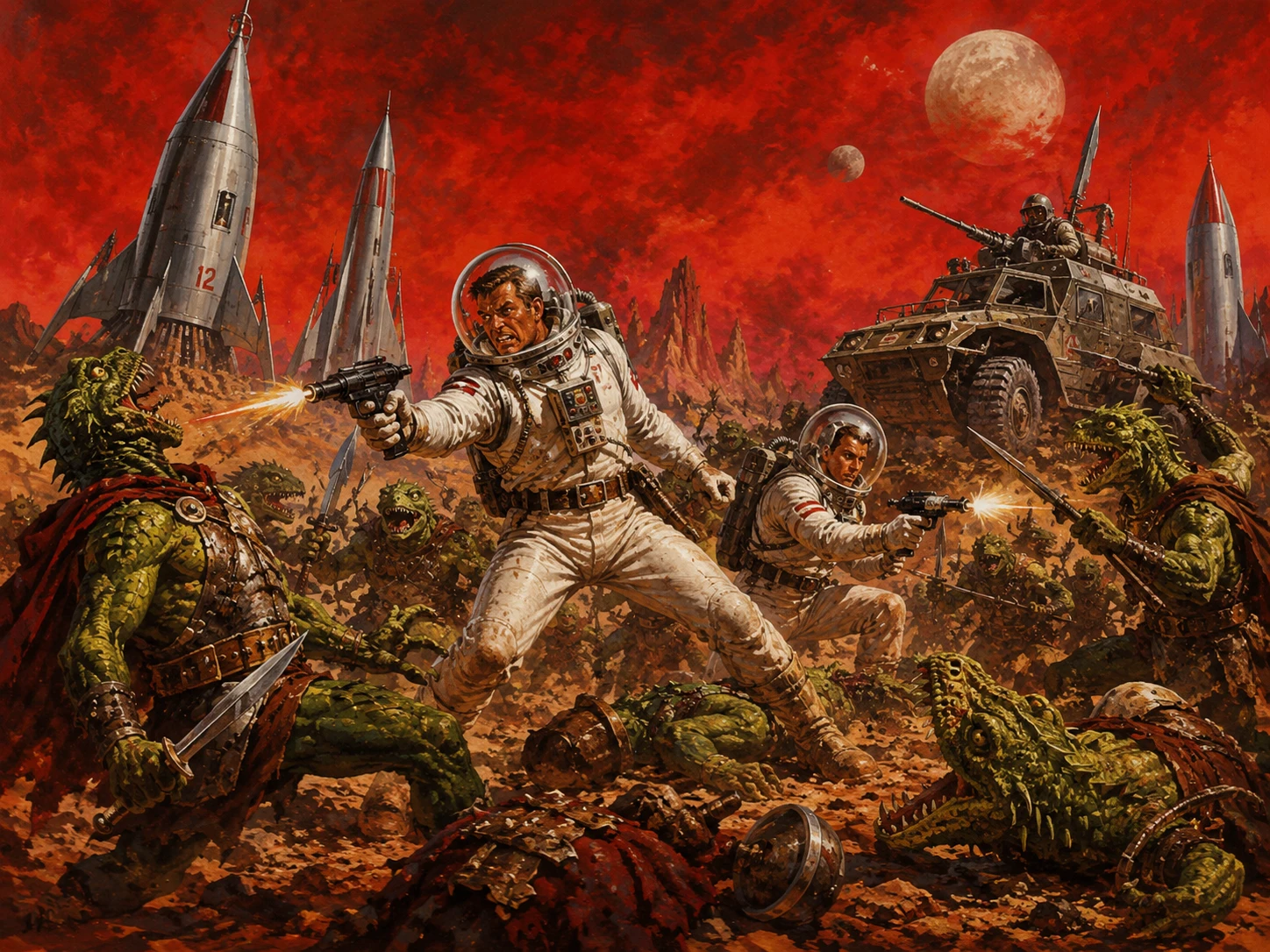 Astronauts Battle Lizard People On A Distant Alien World