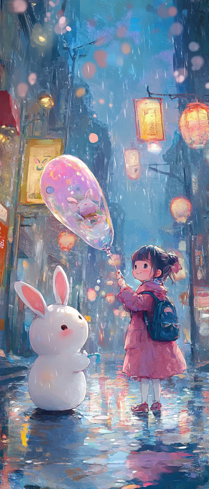 明亮粉彩插畫風的俏皮動漫角色