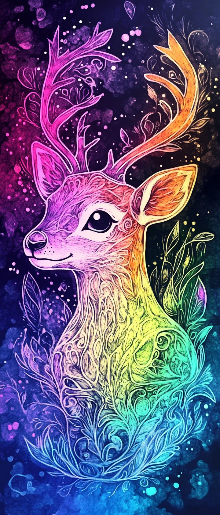 Dessin à l’encre d’animaux mignons dans des tons pastels sereins