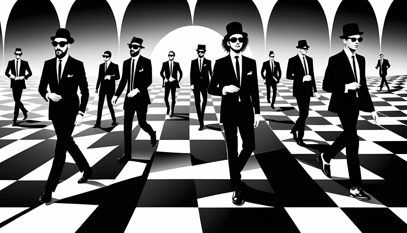 Band Ska Surreale in una Fantasia a Scacchiera Verticale