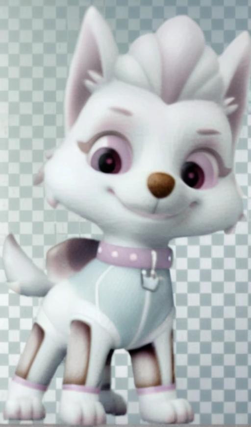 Mascote de cachorro princesa em pé diante de um castelo de fantasia