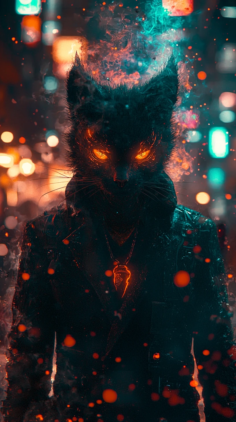 Urso cinematográfico surgindo entre a neblina e feixes de luz brilhantes
