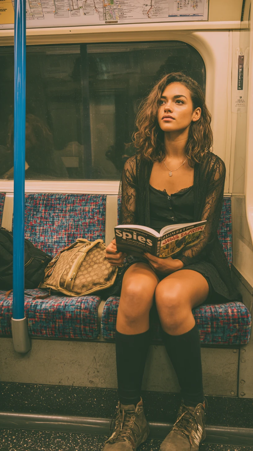 Jovem lendo no metrô de Londres