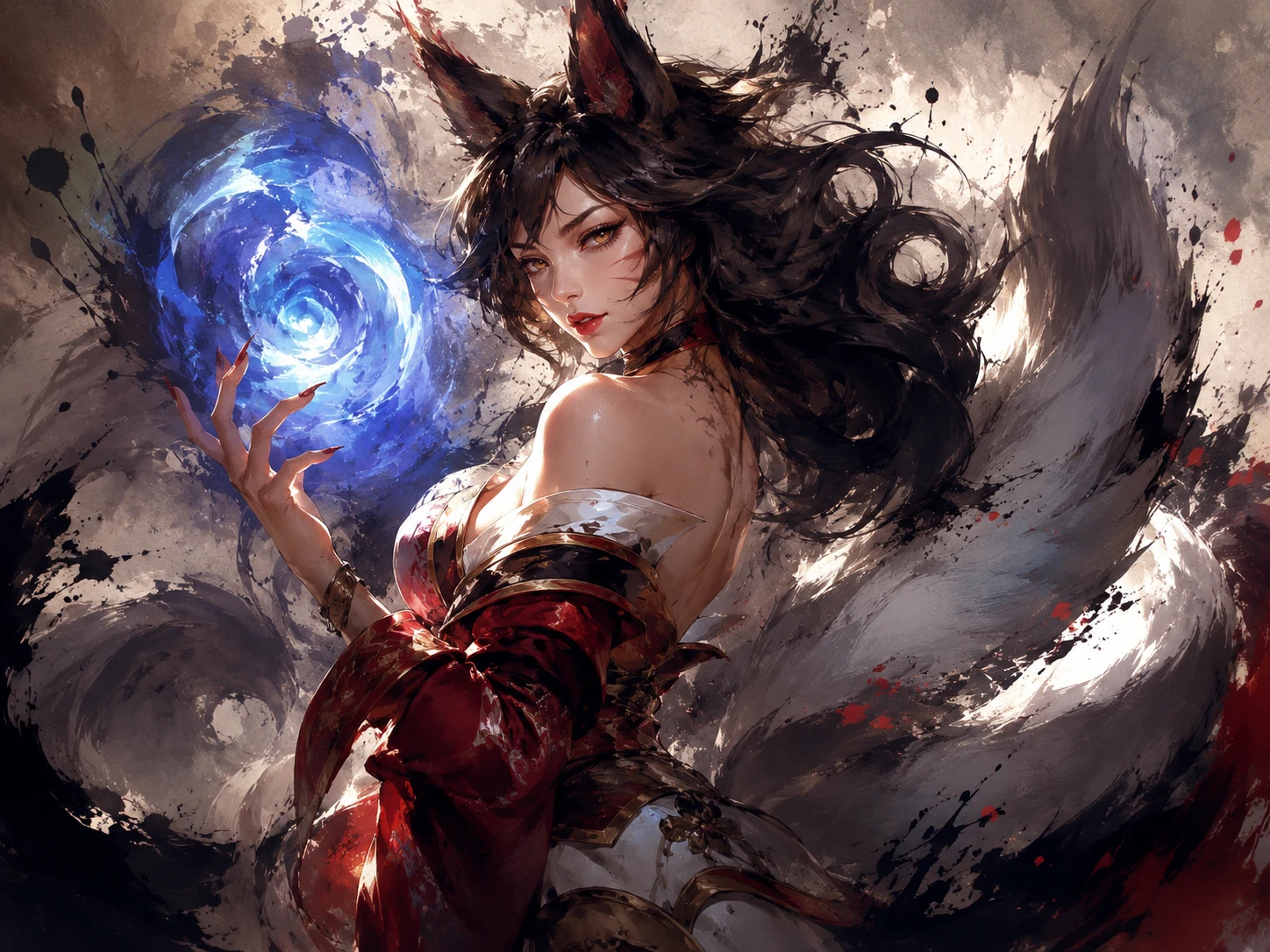 劇的な光と影で描かれた壮大なファンタジーヒロイン