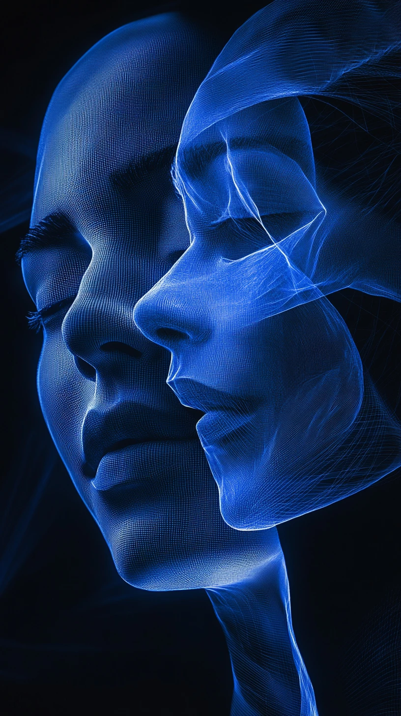 Retrato em Camadas Unindo Presente e Futuro por Meios de Formas de Dados