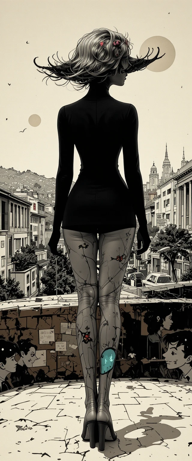 Portrait en gros plan en noir et blanc d’une femme sensuelle