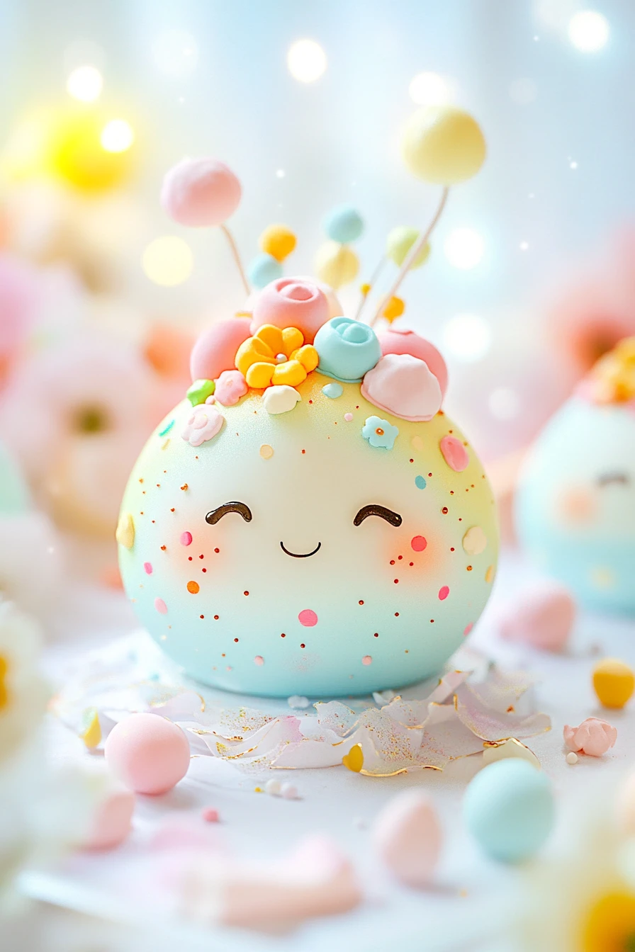 Whimsical anime style artwork in bright pastel colors