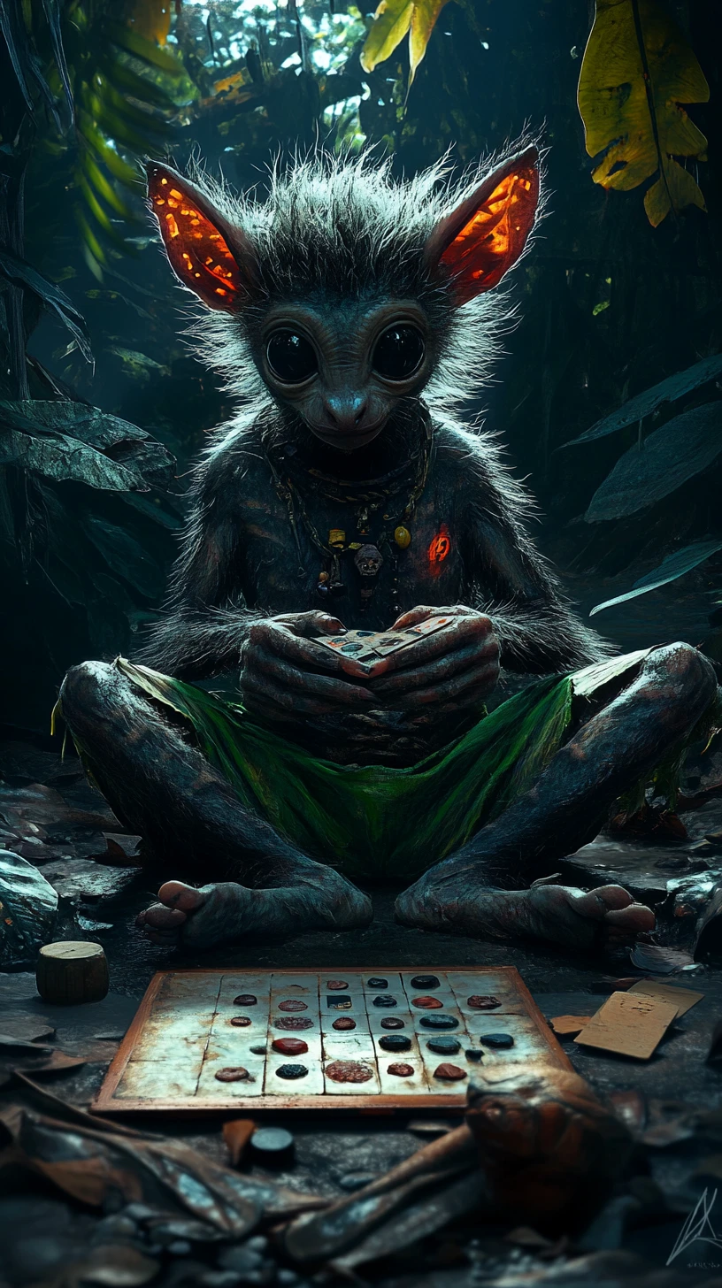 在發光叢林中下圍棋的神祕狐猴