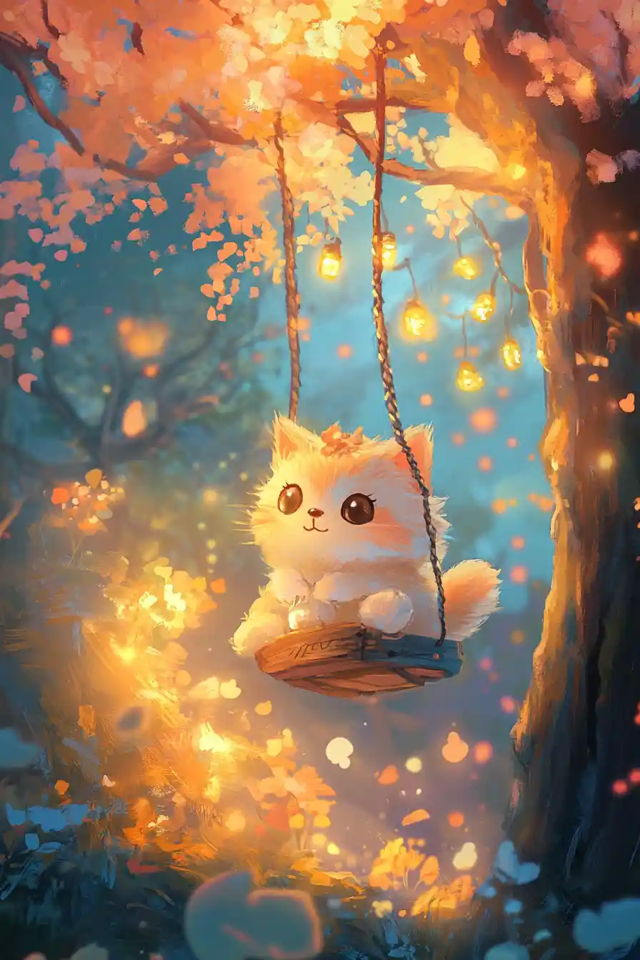 Illustrazione fiabesca per bambini in vivaci colori pastello