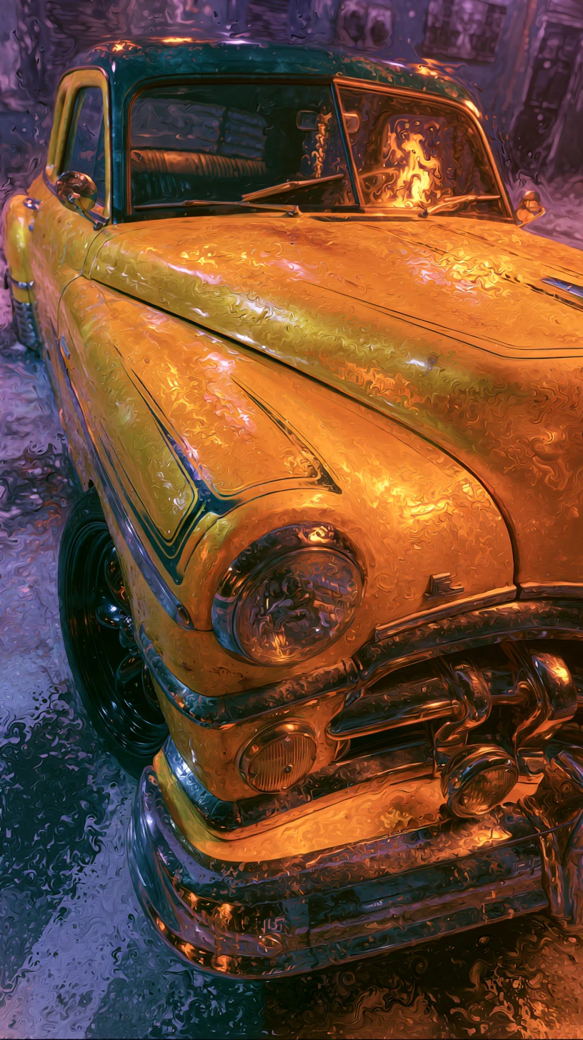 Homem em um Rolls-Royce vintage durante uma reunião rápida