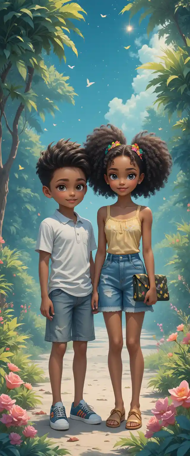 Jeune fille afro-américaine fière avec coiffure bouffante et pochette