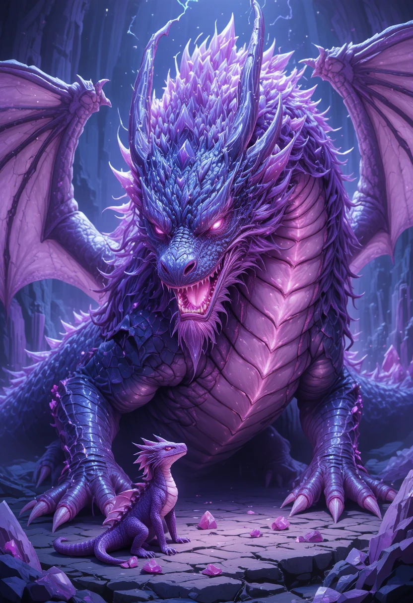 Dragão de Cristal Adormecido em uma Cena de Fantasia Anime Brilhante