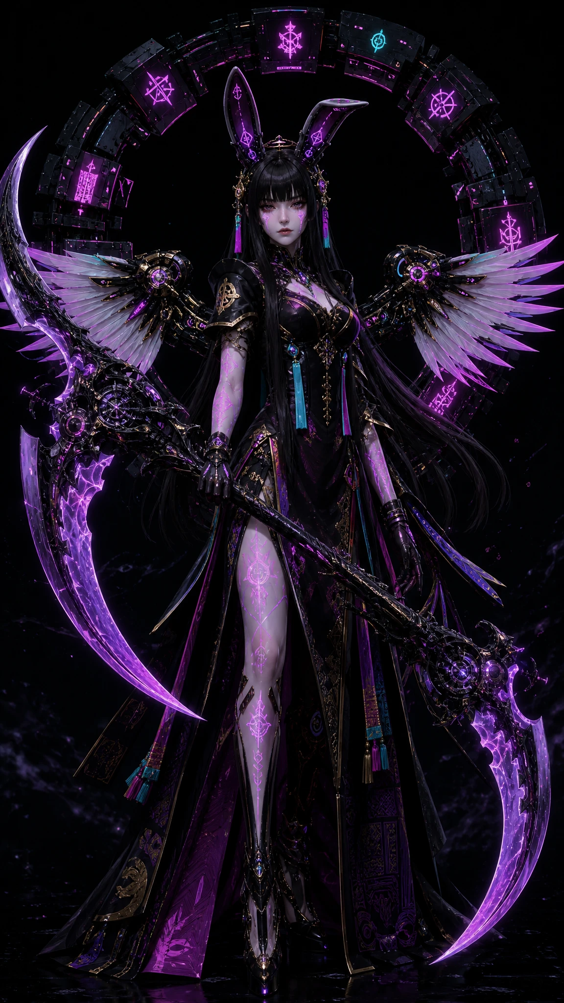 黑暗虛空中的賽博鐮刀少女