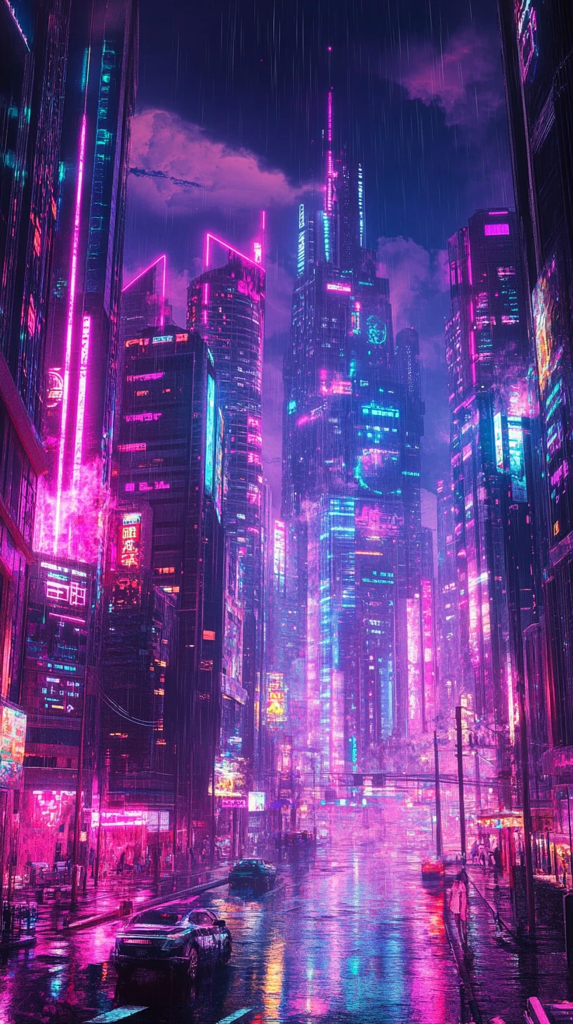 Colorful anime fantasy realms with glowing neon worlds