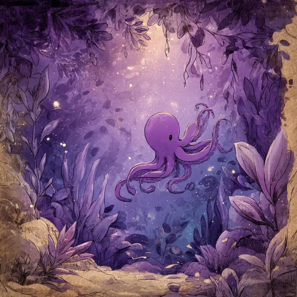 Graceful Amethyst Octopus Dancing In A Dreamlike Ocean