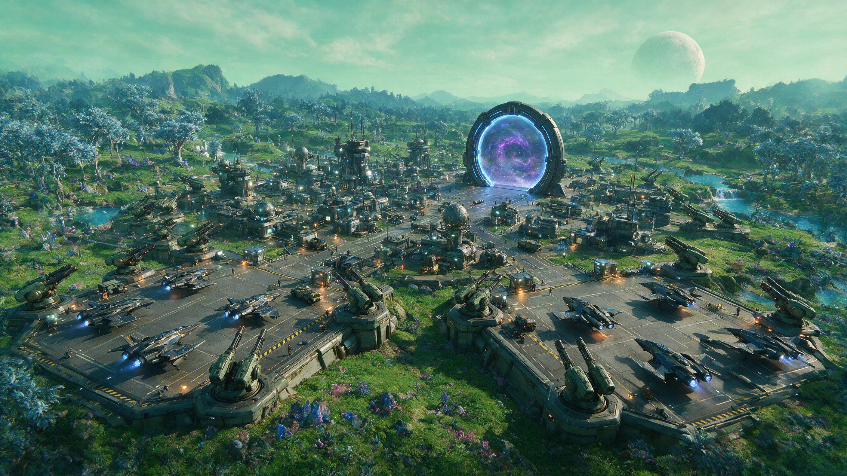 Massive Forward Space Defense Base On Alien World