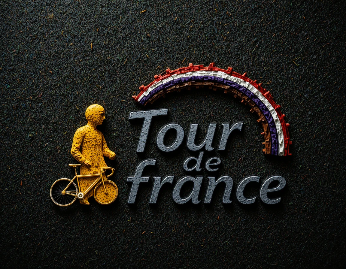 Logo della maglia gialla del Tour de France con ciclista e nastro