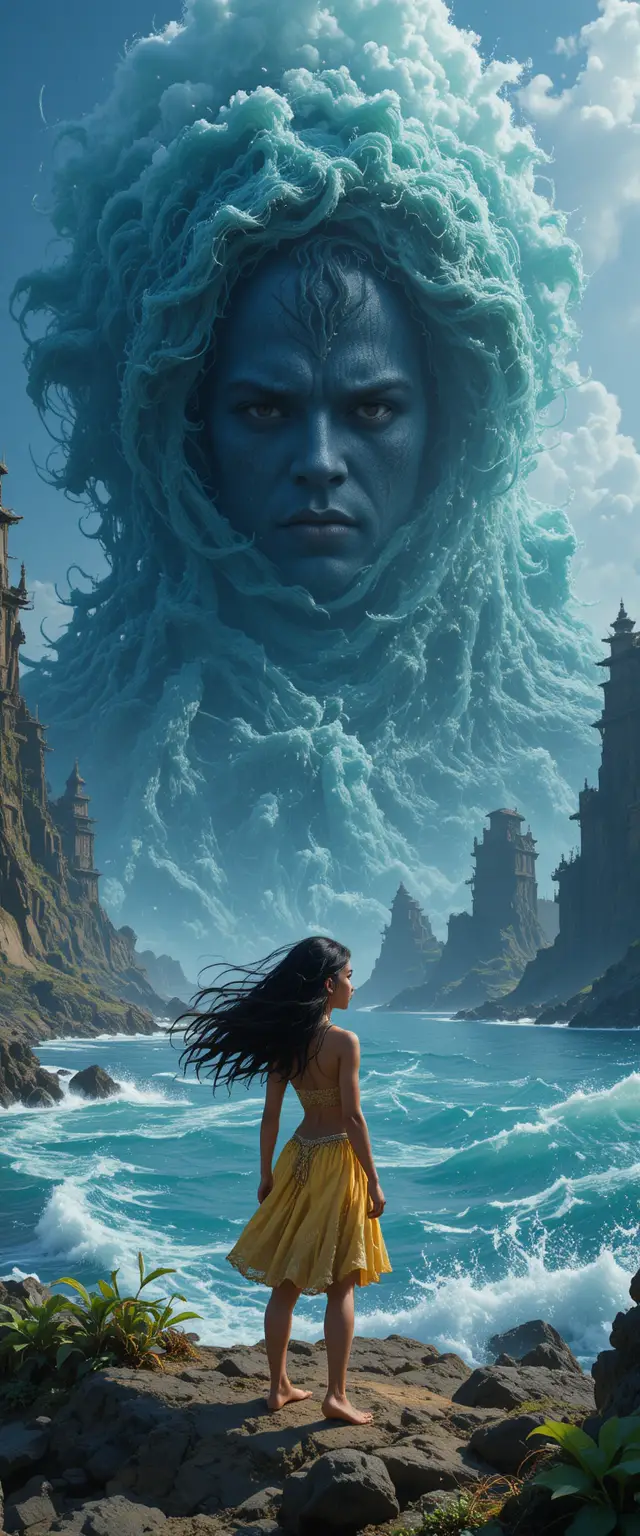 Young island girl answers the mysterious call of the ocean