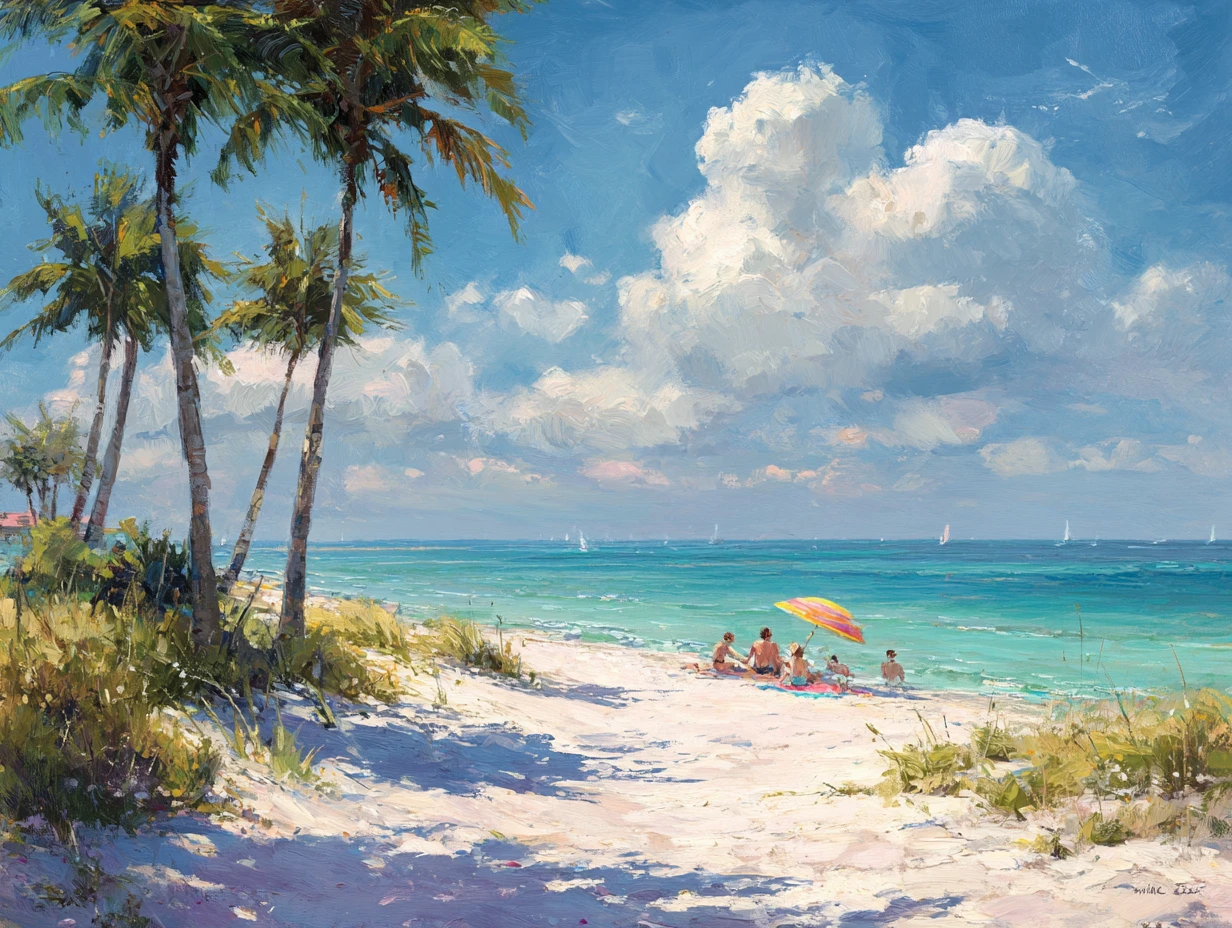 Freunde entspannen gemeinsam an einem ruhigen Tropenstrand