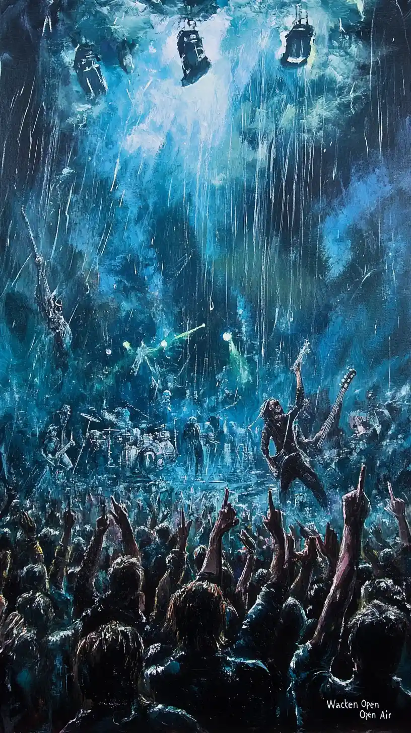 Crowd celebrating in the mud at Wacken Open Air festival
