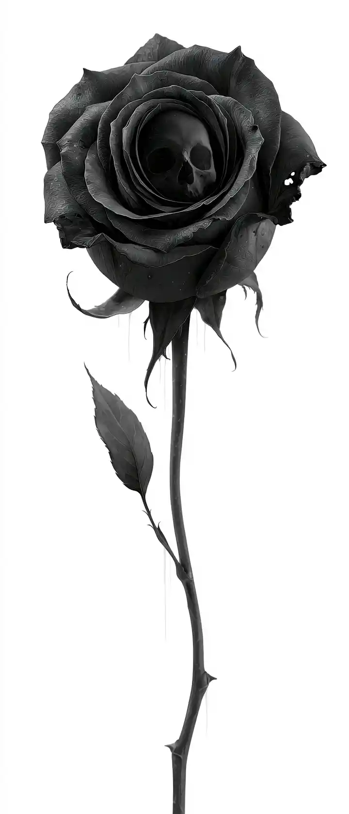 Rose with a faint skull image hidden inside its petals