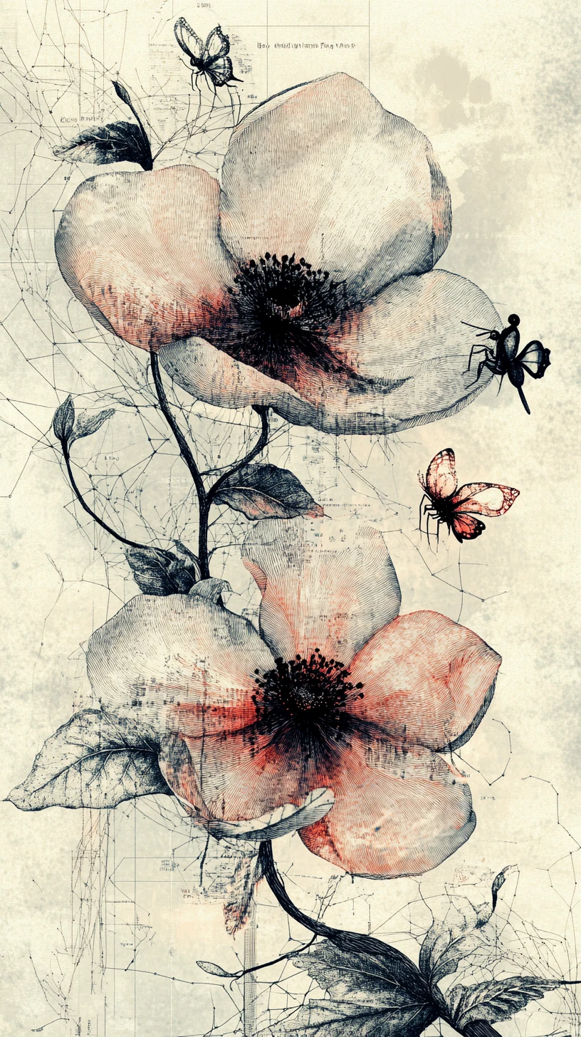 Dashboard di analisi botaniche con fiori di dati in fiore