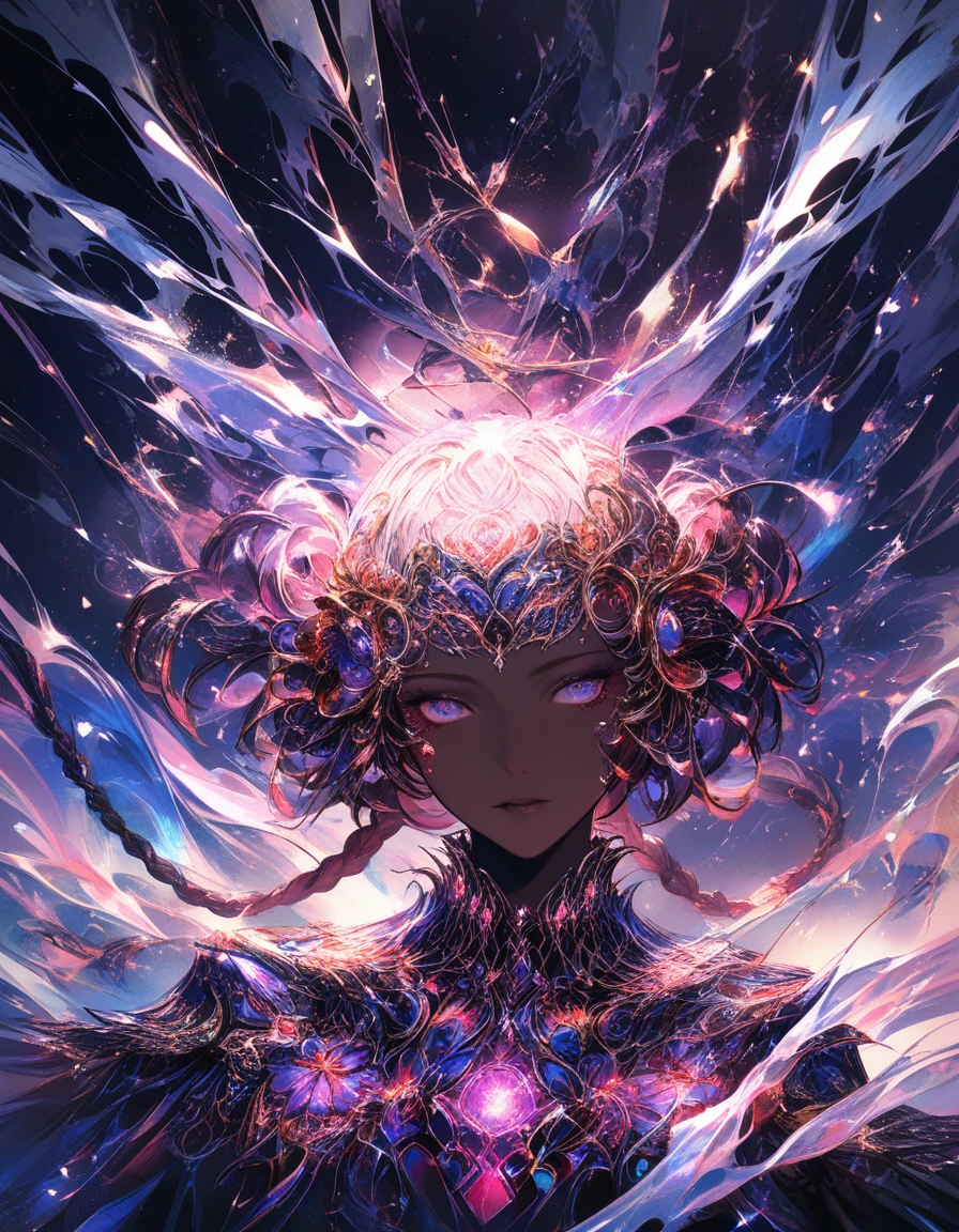 Principessa dark fantasy in veste di seta bianca ornata