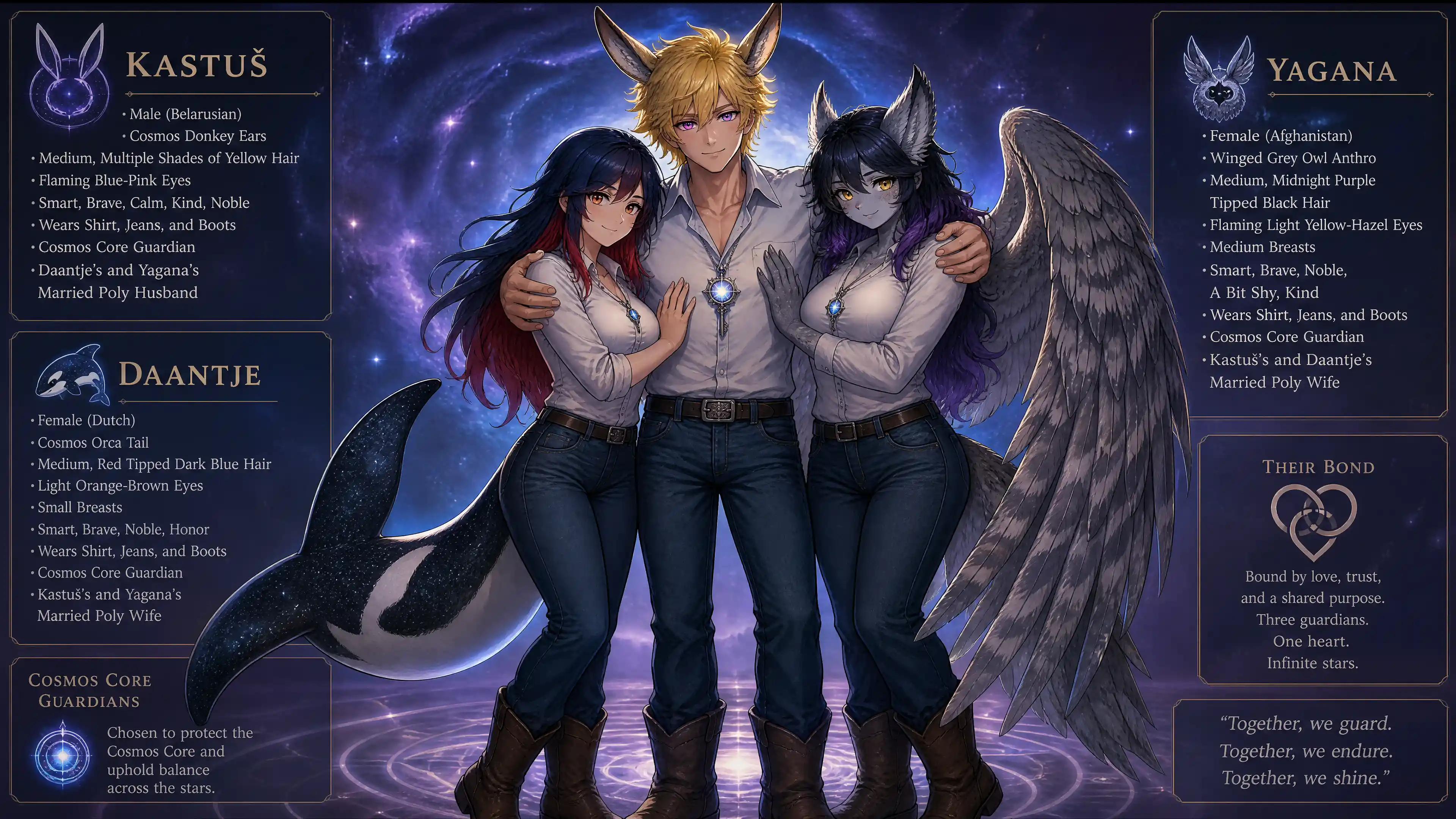 Cosmic guardians with animal traits in outer space
