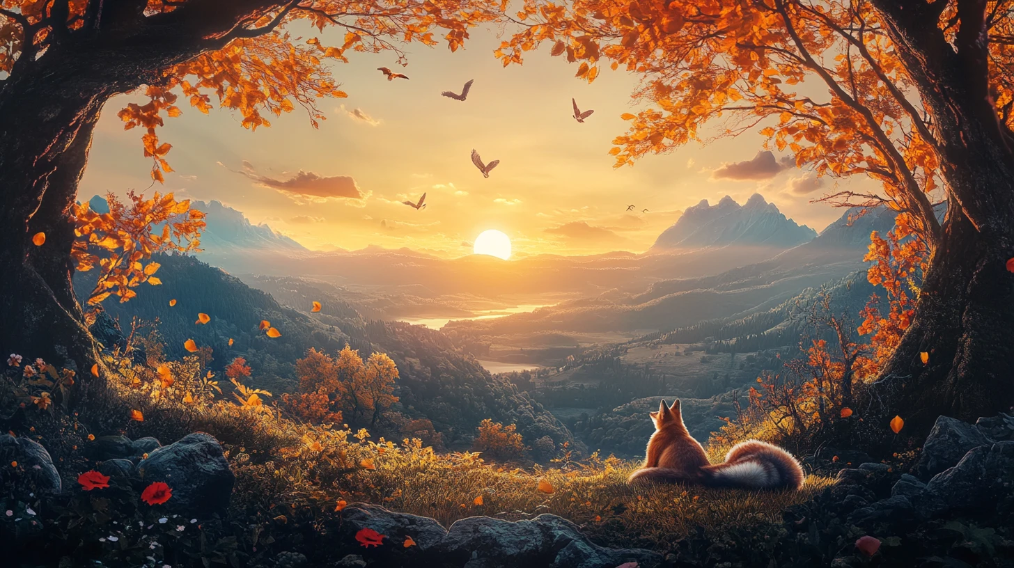 Paisaje panorámico que forma una silueta de abrazo suave