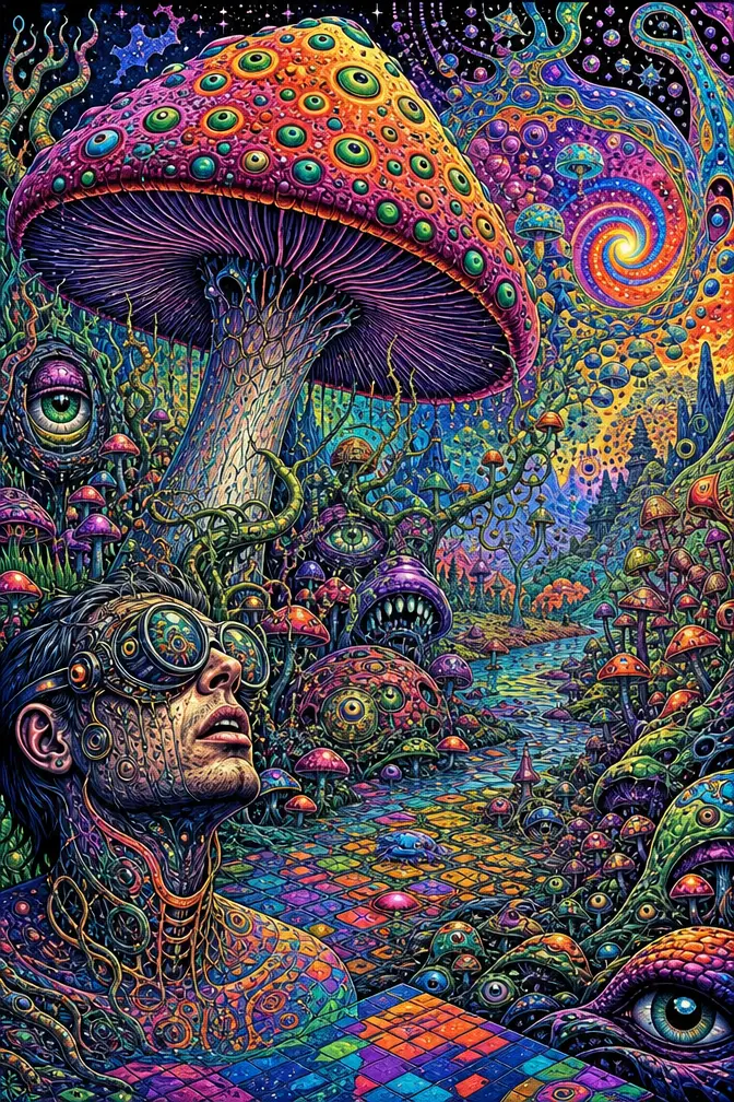 迷幻蘑菇以超現實色彩改變感知