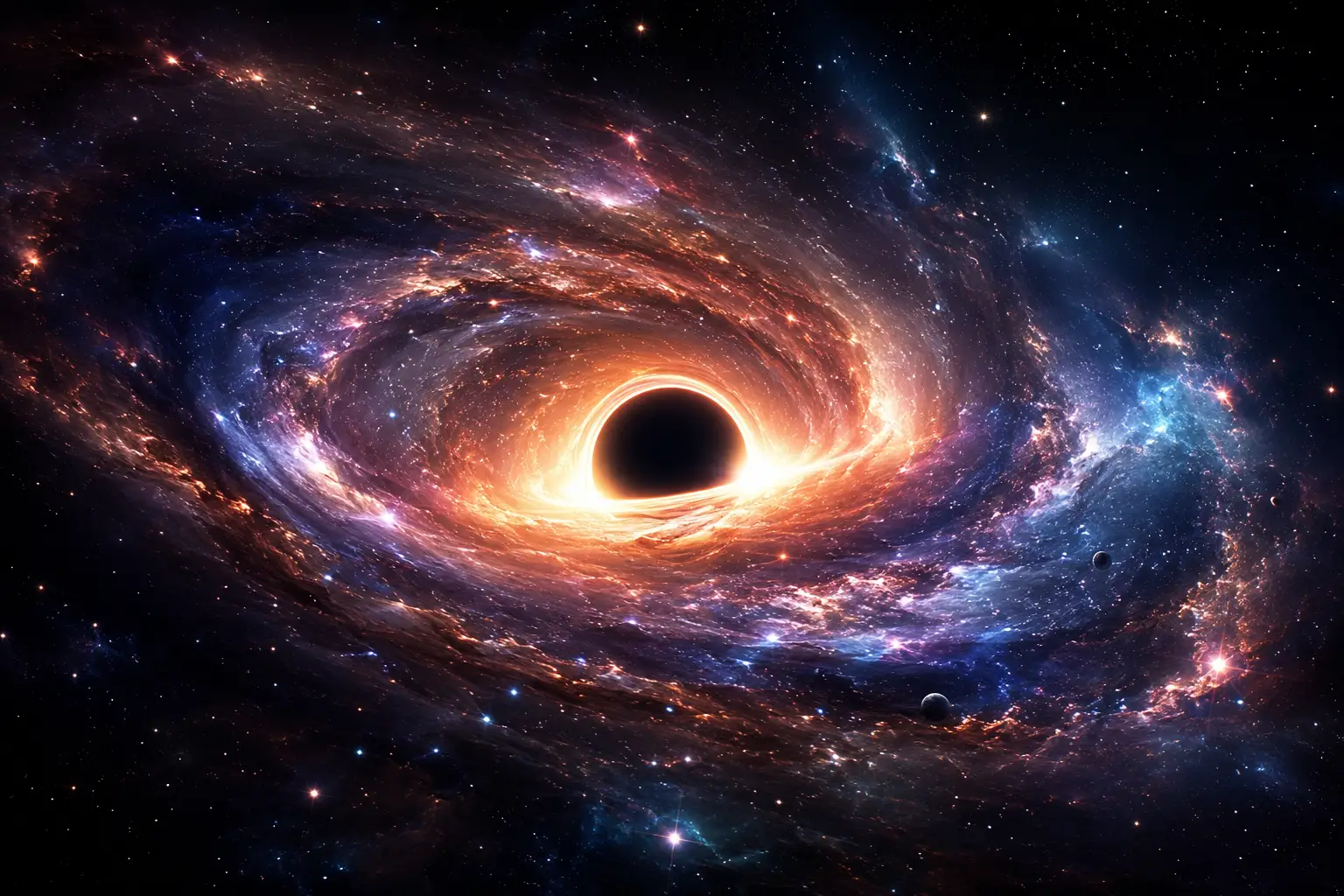 Galaxie und Schwarzes Loch verschmelzen im kosmischen Wunder