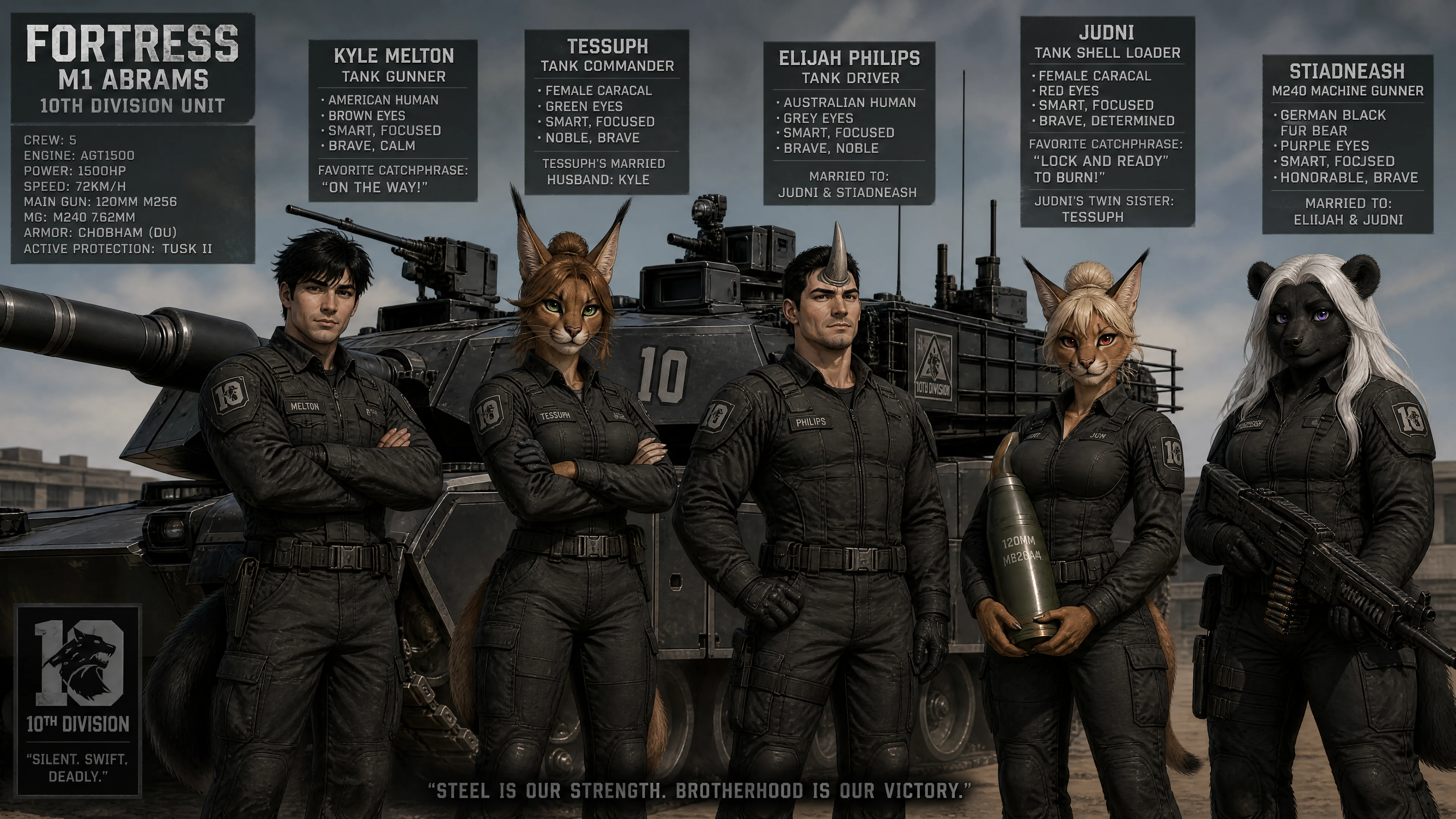 Anthro caracal tank commander woman in military uniform