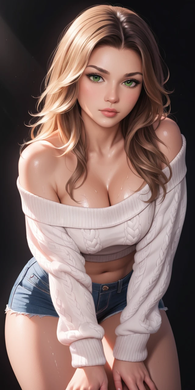 Close up portrait of a pretty european woman posing