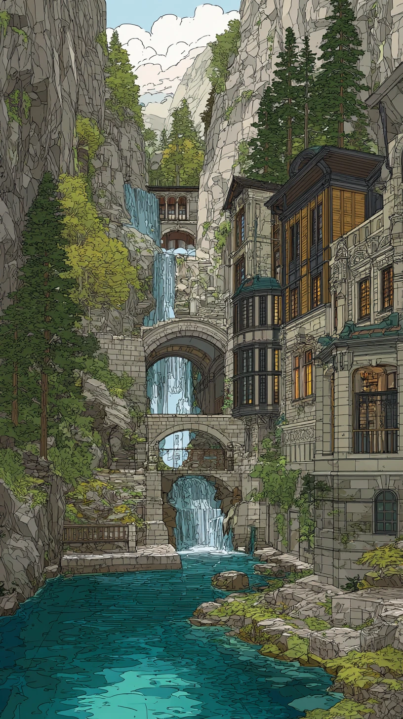 Fantastischer Architektur-Cutaway von Außen- zu Innenansicht