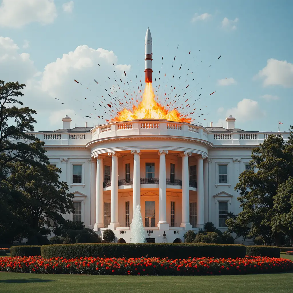 Iranian missile attack on a government building in Washington