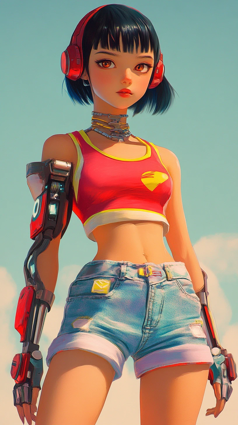 穿著盔甲的可愛動漫女孩與粉彩電馭背景