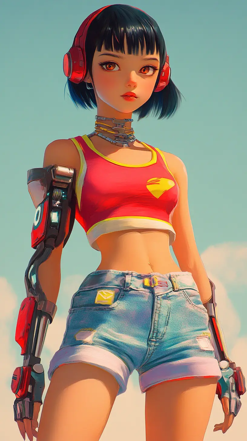 穿著盔甲的可愛動漫女孩與粉彩電馭背景
