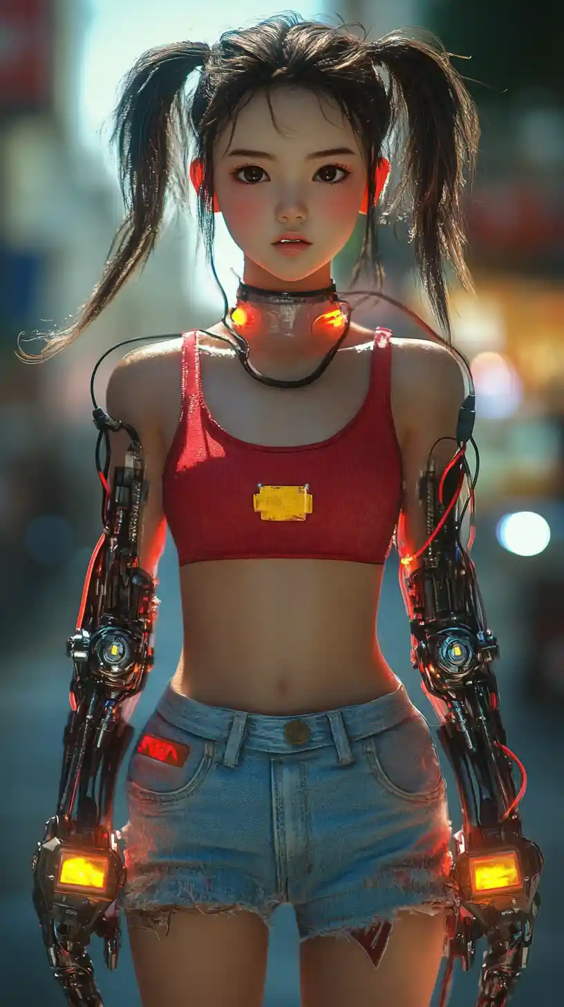 穿著盔甲與休閒街頭服的可愛動畫女孩