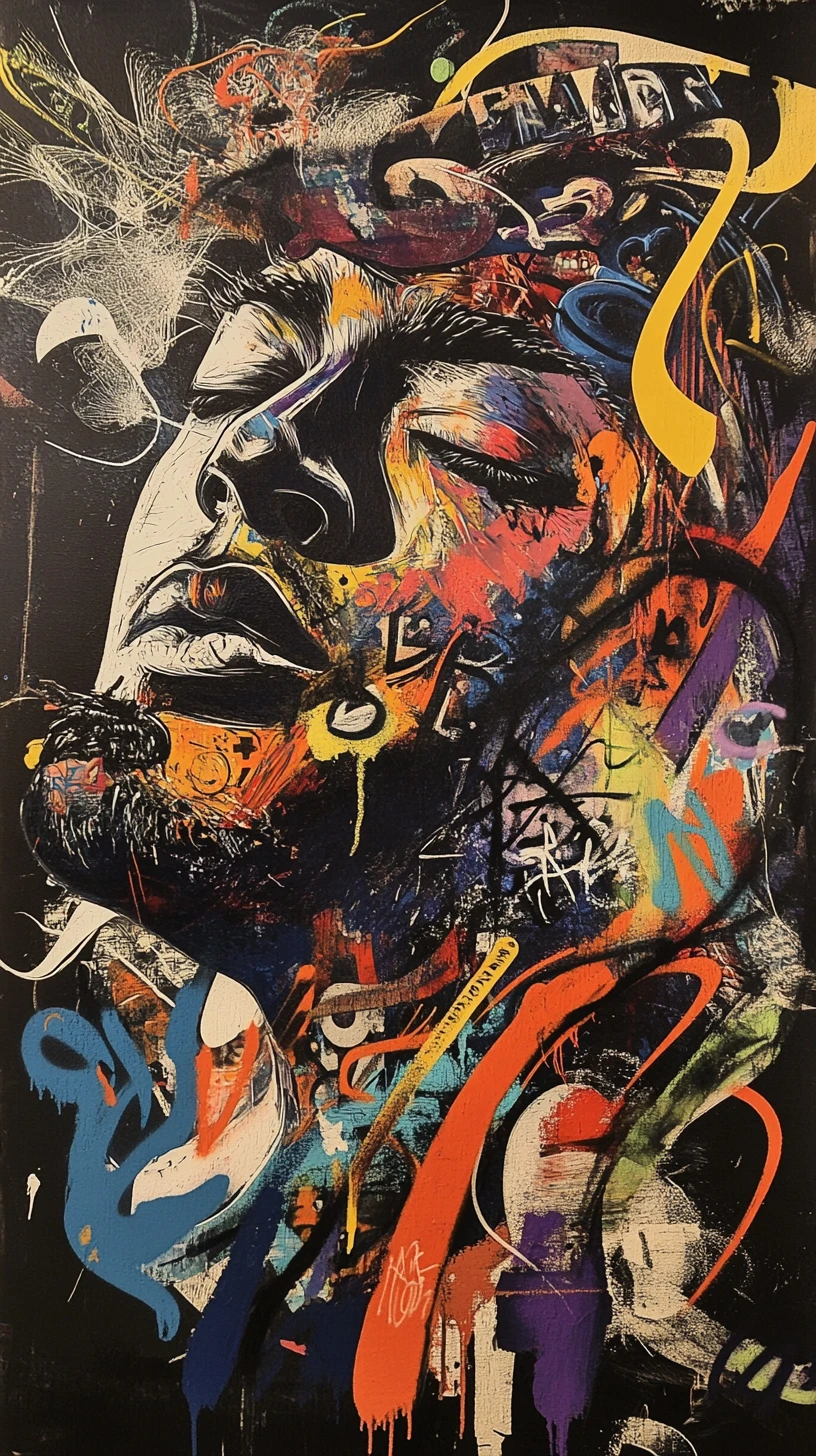 Tipografia hip hop audace avvolta attorno a un microfono centrale