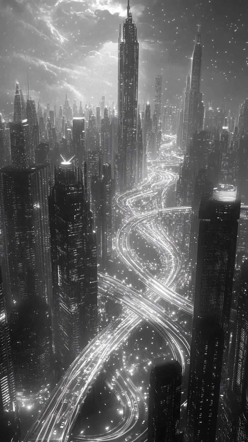 Paisagem urbana surreal fluindo perfeitamente em uma grande orquestra