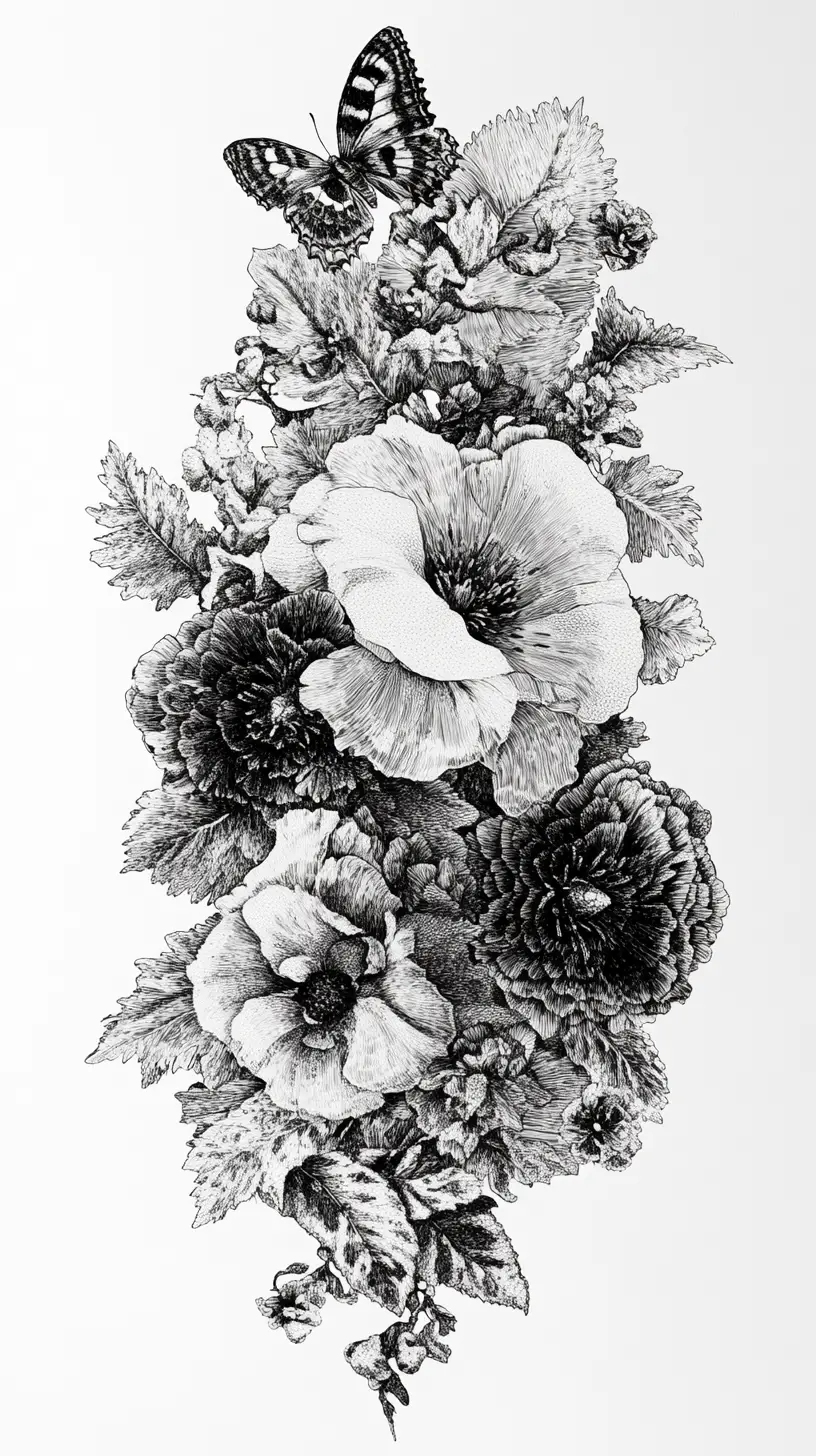 Botanical flowers growing from abstract analytics dashboards