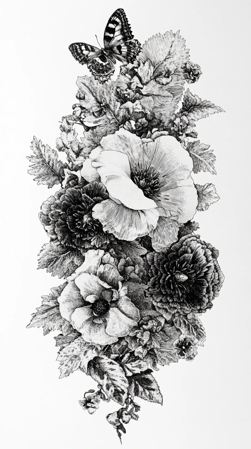 Botanische Blumen wachsen aus abstrakten Analytics-Dashboards
