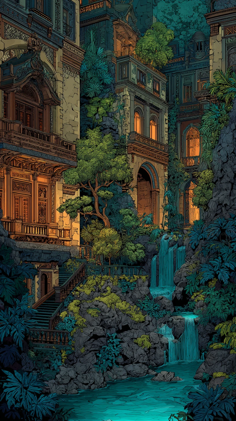 Fantastischer Architektur-Cutaway von außen nach innen