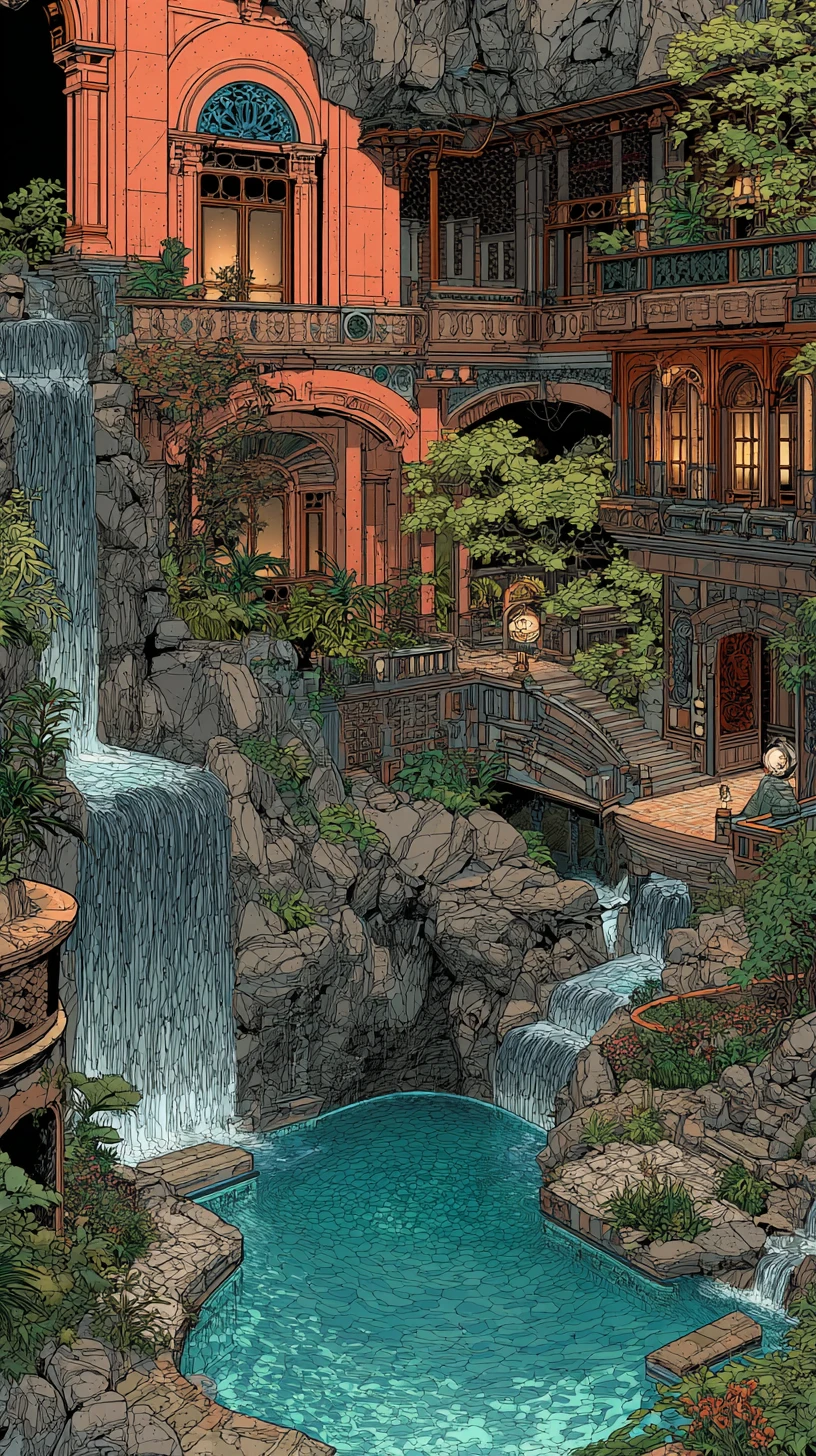 Casa fantasy sulla scogliera dal’esterno all’interno