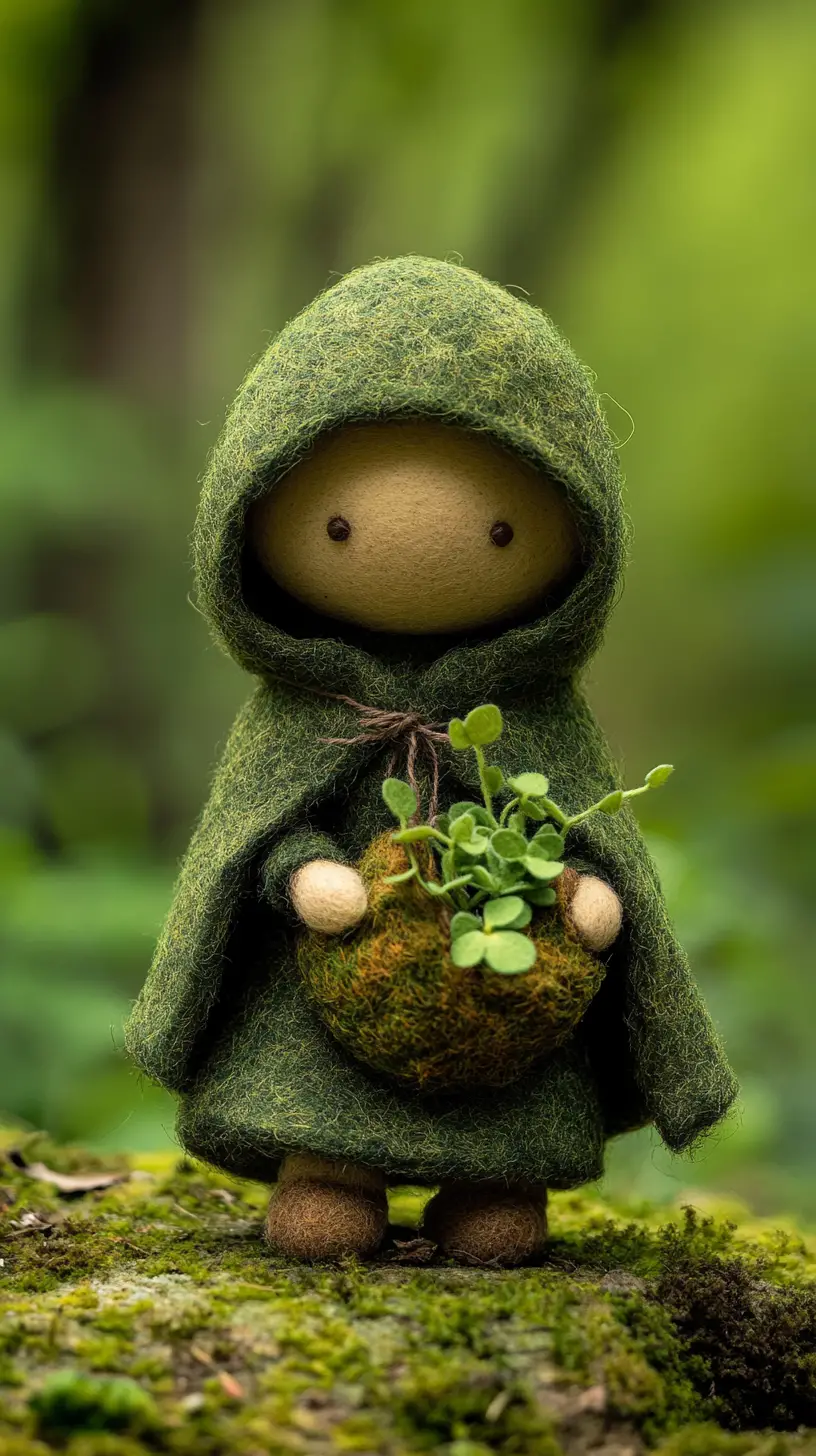 苔綠森林裡的手作羊毛氈玩偶