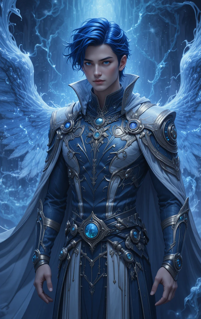 Semideus erudito de trovão e fênix no universo de anime