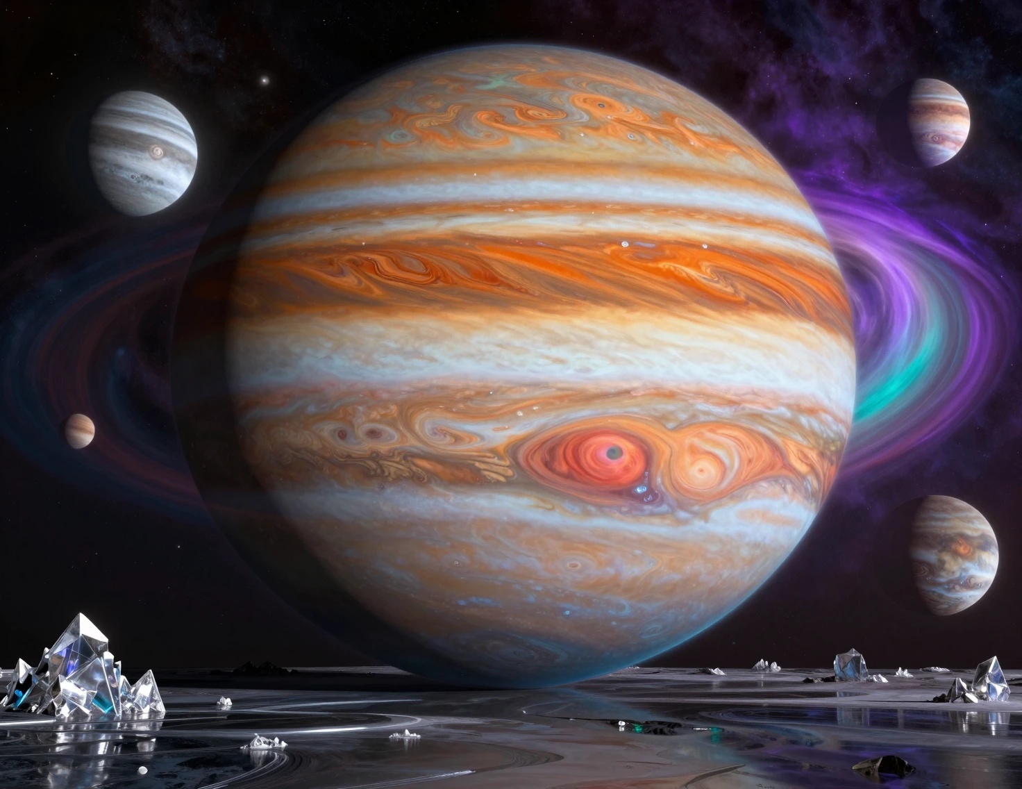 Giove come gigante gassoso vorticoso in una dimensione alternativa